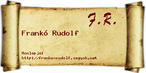 Frankó Rudolf névjegykártya